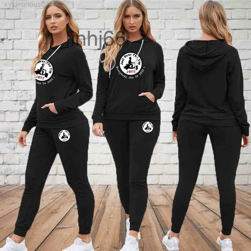 Men's Hoodies Sweatshirts 2022autumn Casual Jott Printed Long Sleeve Tracksuit Fashion Solid Color Pullover Hoodie and Sweatpants Suit3axttar6 6CKZ