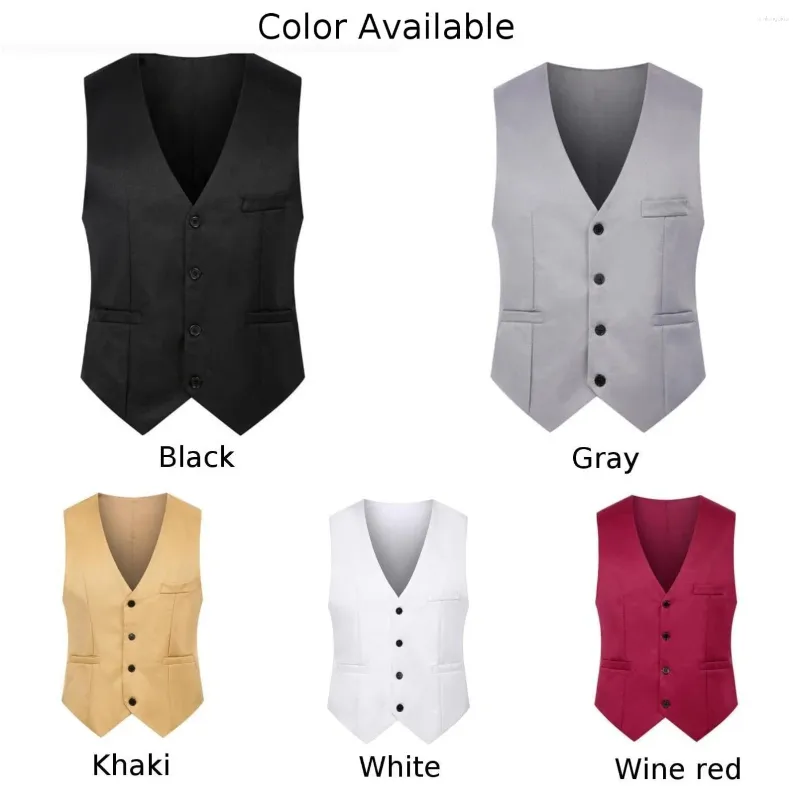 Gilets pour hommes Gilet pour hommes Vêtements Gilet Toutes les saisons Automne Business Double boutonnage Formel Sans manches Toute occasion