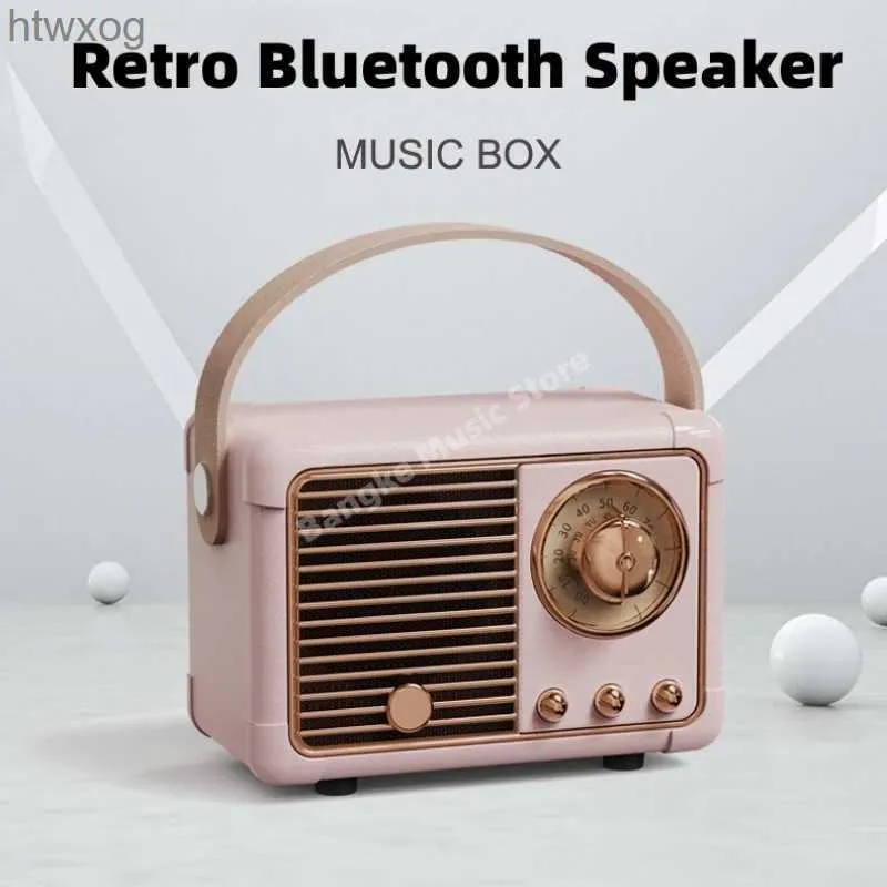Alto-falantes portáteis HM11 Retro Bluetooth Speaker Retro Cartão de Rádio Inserir Subwoofer Mini Antigo Mini Som Criativo Presente Portátil Caixa de Som YQ240124