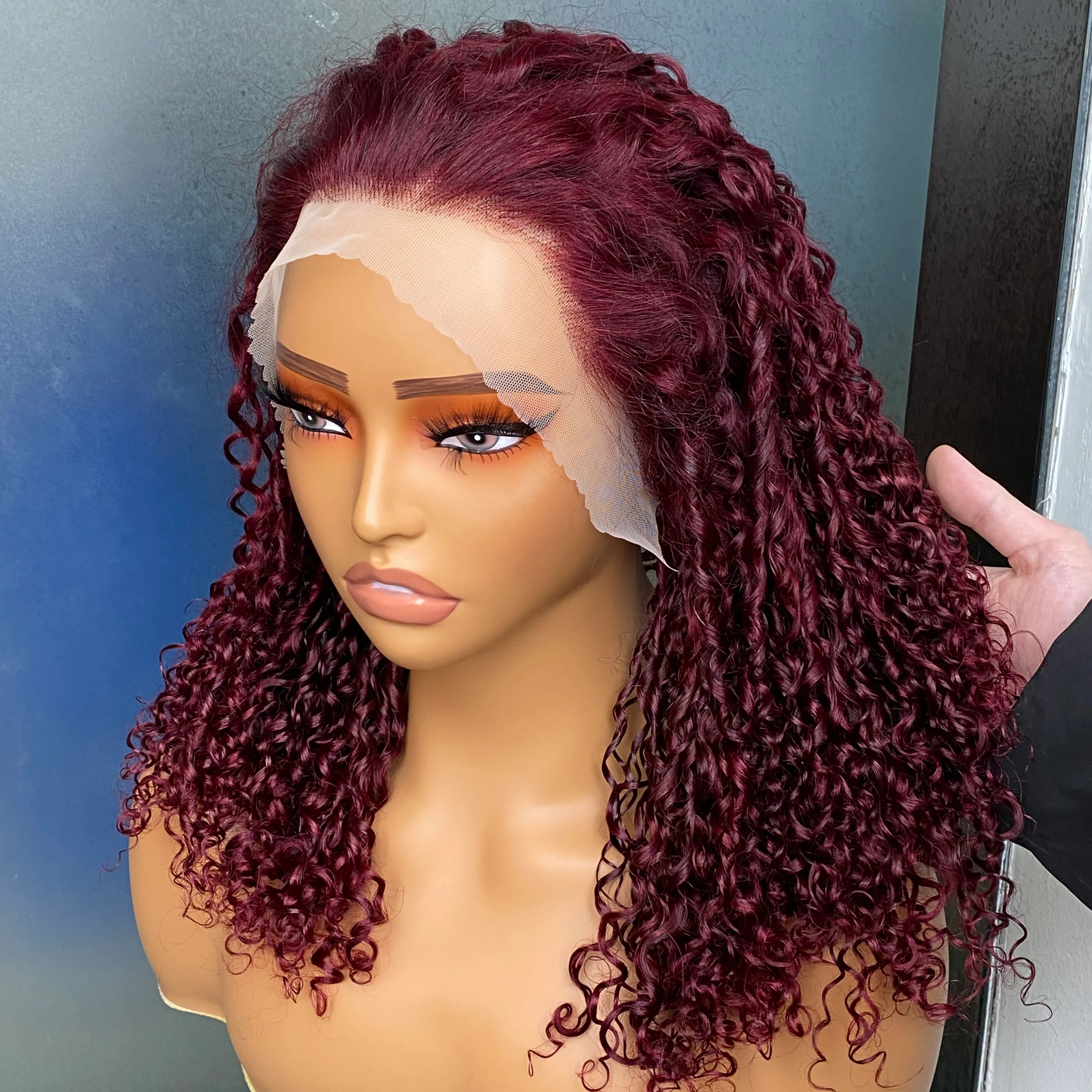 Curly Wavy Human Hair Wig 26-38 inches!! AA Hair Front Wig Womens Brazilian Human Long Curly Lace  main image 2