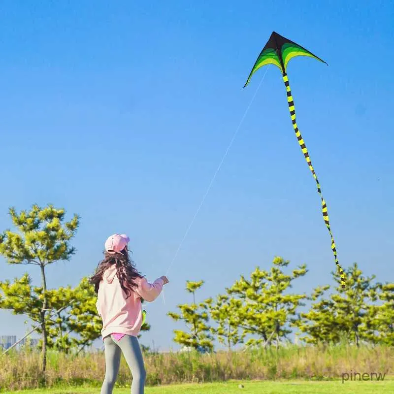 kiteアクセサリーyongjianの大人のための大人の大人のための大型の大きな巨大なデルタカイトは6mの尾を持ちやす