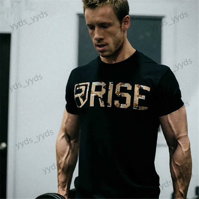 Herr t-shirts herr sport gym som kör skjorta casual t shirt fitness bodybuilding muskel manlig kort ärm skjortor bomullstoppar t240124