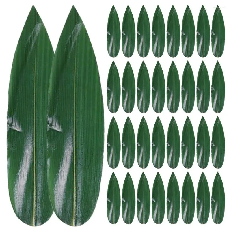 Dinnerware Sets Dessert Plates Sushi Bamboo Leaves Rice Ball Mold Sashimi Artificial Leaf Decor