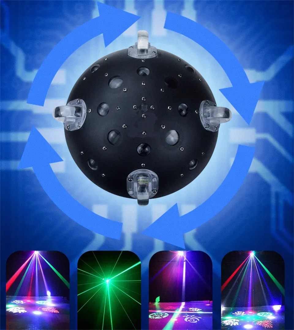 LED Effects Stage Lights Moving Head Light Professional RGBW DJ Light Uplighting Events Sound Activated for KTV Disco Party Wedding Concert No La-ser