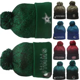 Stars Beanies Cap Wool Warm Sport Knit Hat Hockey North American Team Striped Sideline USA College Cuffed Pom Hats Men Women a2