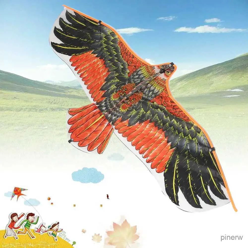 Drachenzubehör 1,1 m Eagle-Drachen mit 30-Meter-Drachenleine, großer Adler, fliegende Vogeldrachen, bestes Geschenk für Kinder, Familienausflüge, Garten, Outdoor-Sportspiel