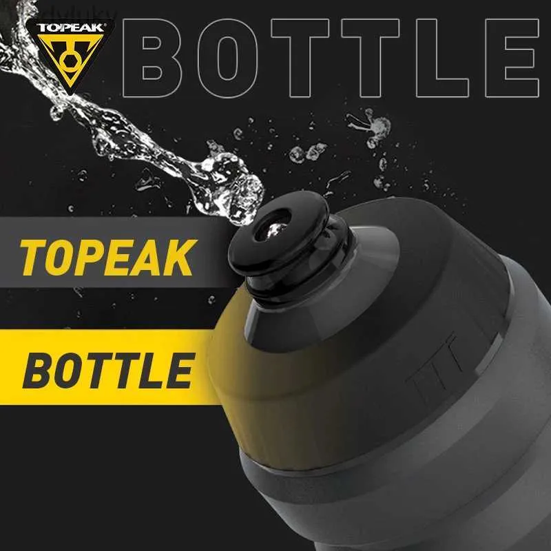 Bottiglie d'acqua Gabbie Topeak TPR Ugello BPA-free Ciclismo su strada Bottiglia d'acqua Valvola a getto comprimibile 650ml 750ml Sport all'aria aperta Acqua Bidon Bottiglia per biciclettaL240124