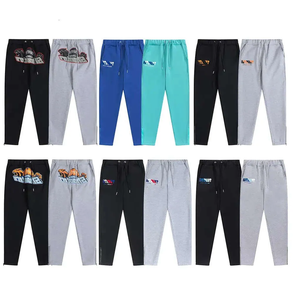 Calças masculinas trapstar calças casuais clássico cintura elástica hip-hop moda sweatpants carta decoração calças grossas 36