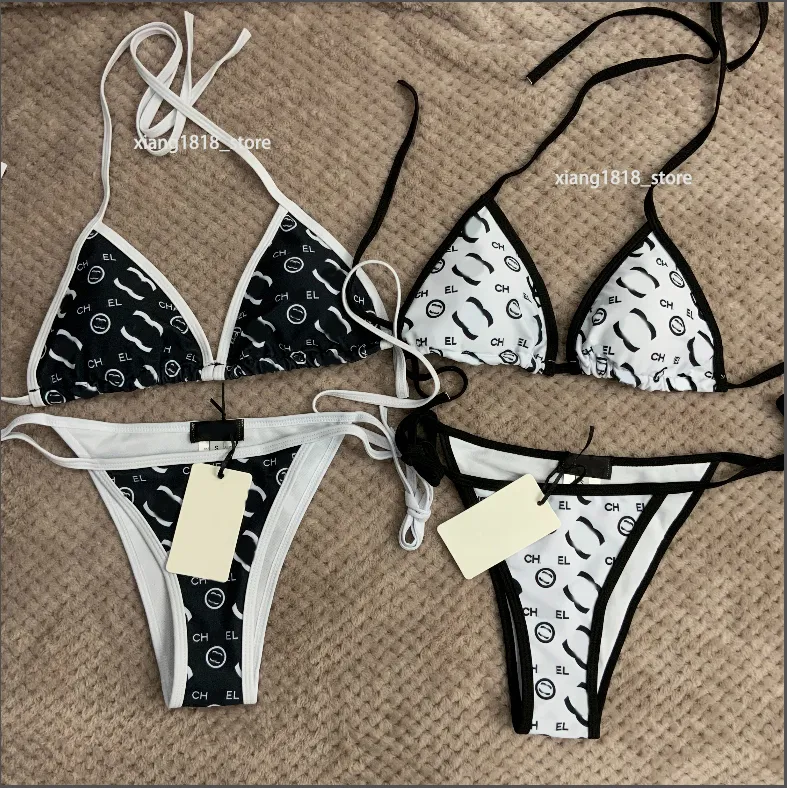 Frankreich Paris Designer Hochwertige Damen-Bikinis-Set, sexy zweiteilig, bedruckt, wunderschöner Bikini, transparenter Luxus-Channel-Badeanzug