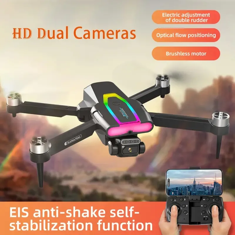 Ny F199 RC Drone: HD -kamera med EIS Gimbal, Brushless Power, Intelligent Hinder Undvikande, WiFi FPV, färgglada LED -lampor - Perfekt för nyårsgåvor Toys