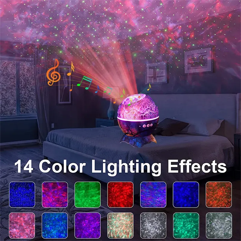 USB Star Galaxy Projector Light with Bluetooth Remote Control Night Lamp for Kids Room Skylight Party Living Gaming Room Decor