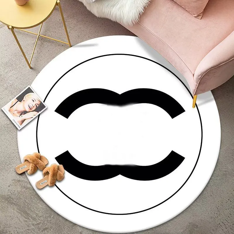 Round Rug Logo Modern Round Area Rug - Designer Living Room Carpet, Classic Logo Print ...