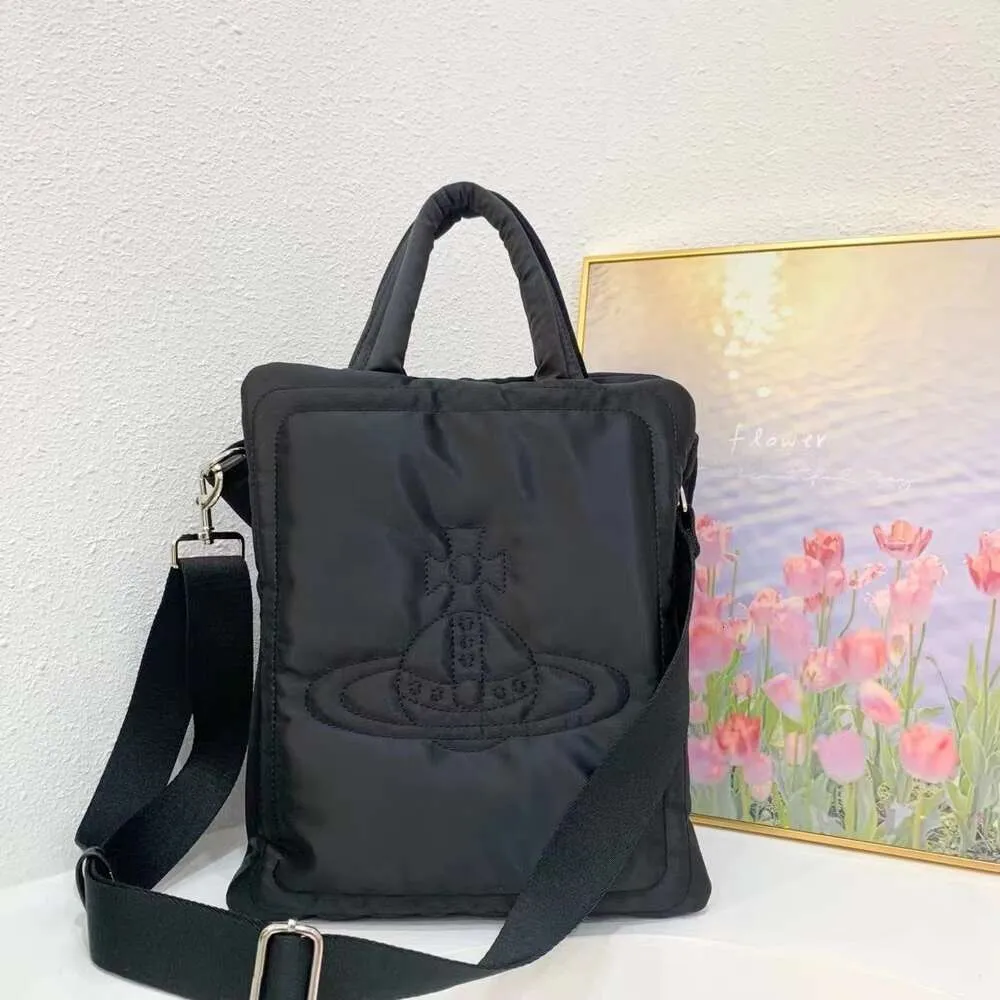 Viviennes Westwoods Saturn Down Bag لخريف الخريف/الشتاء العصري عالي الجودة القطن القطن السعة كبيرة حمل حقيبة