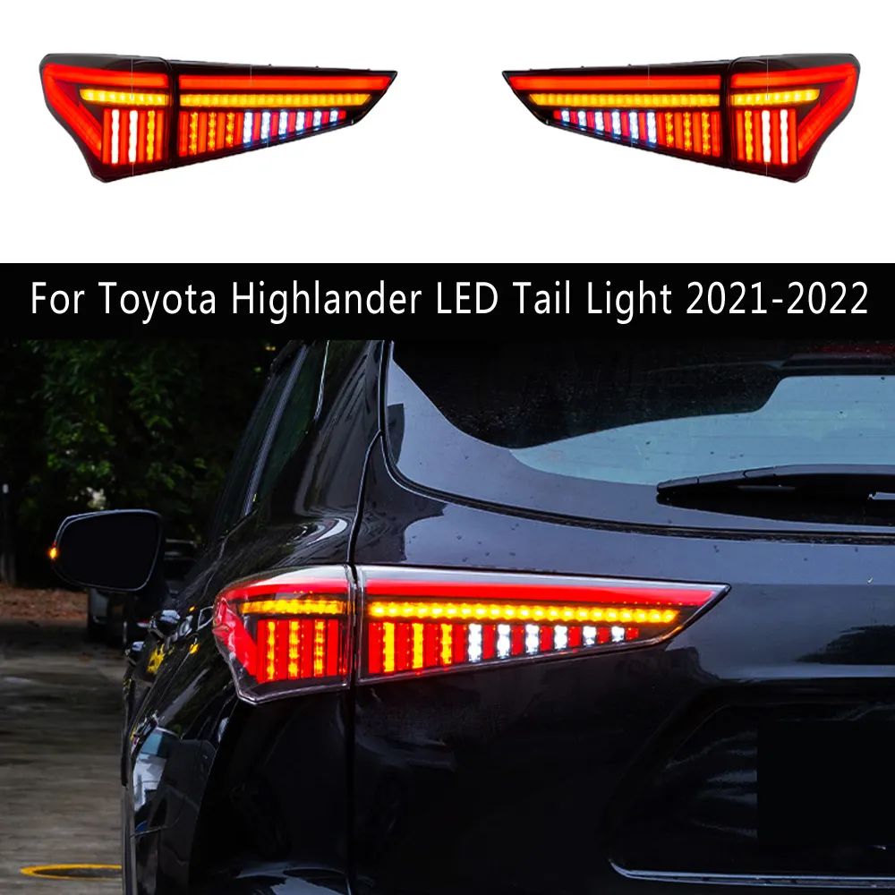 Feu arrière LED pour Toyota Highlander, accessoires de voiture, feu de freinage et de stationnement arrière, clignotant 21-22 Streamer