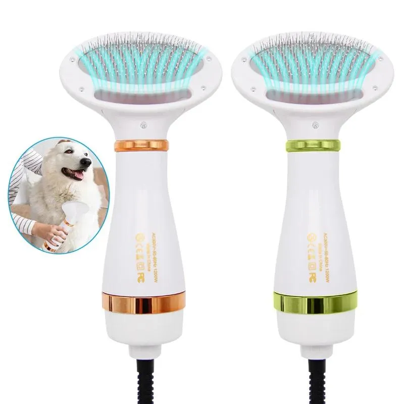 Sèche-cheveux 2 en 1 pour chien et chat, toilettage et soins, réglage de la température, brosse pour animaux de compagnie à faible bruit, fournitures pour chiens longs et courts