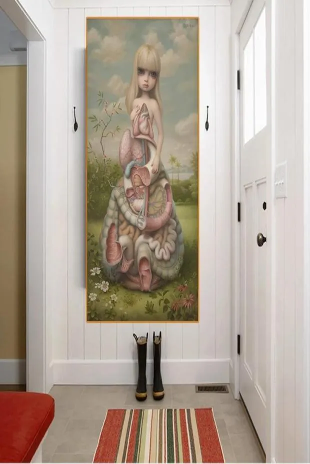 Målningar Holover Modern Canvas Oil Målning Mark Rydenquotanatomia 2014Quotchildish Weird Art Poster Unframed Home Decor 2211583