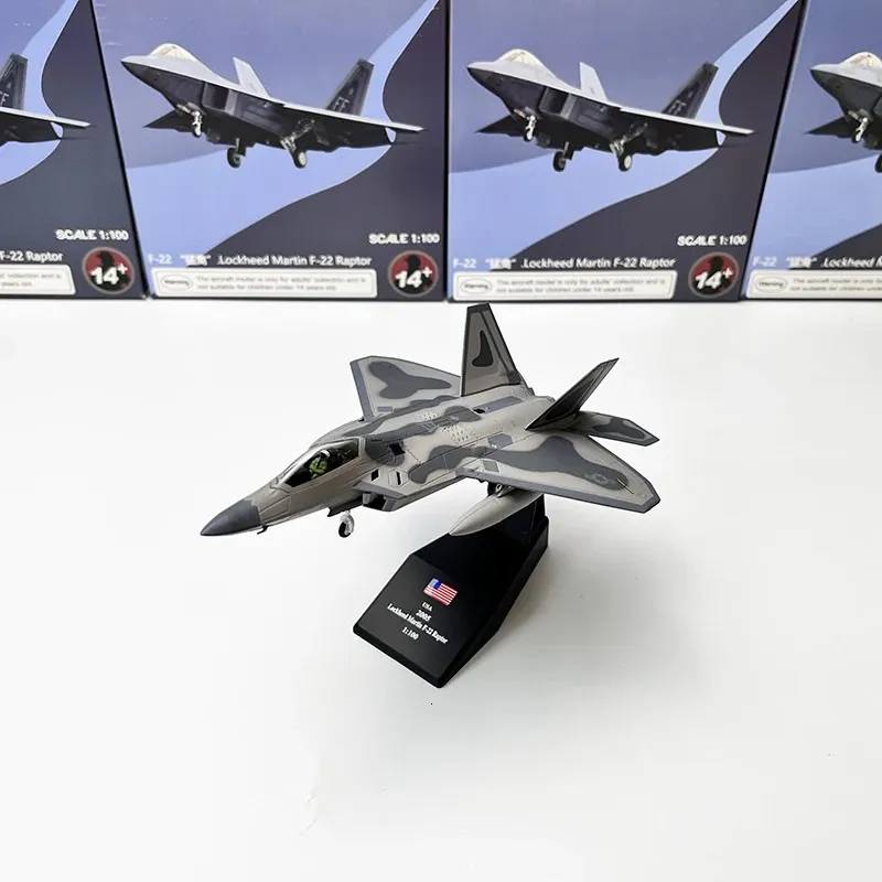 1/100 Bilancia In Lega Fighter F-22 US Air Force Aereo F22 Raptor Modello di Aereo Modello di Aereo Per I Bambini Giocattoli Collezione Regalo 240118