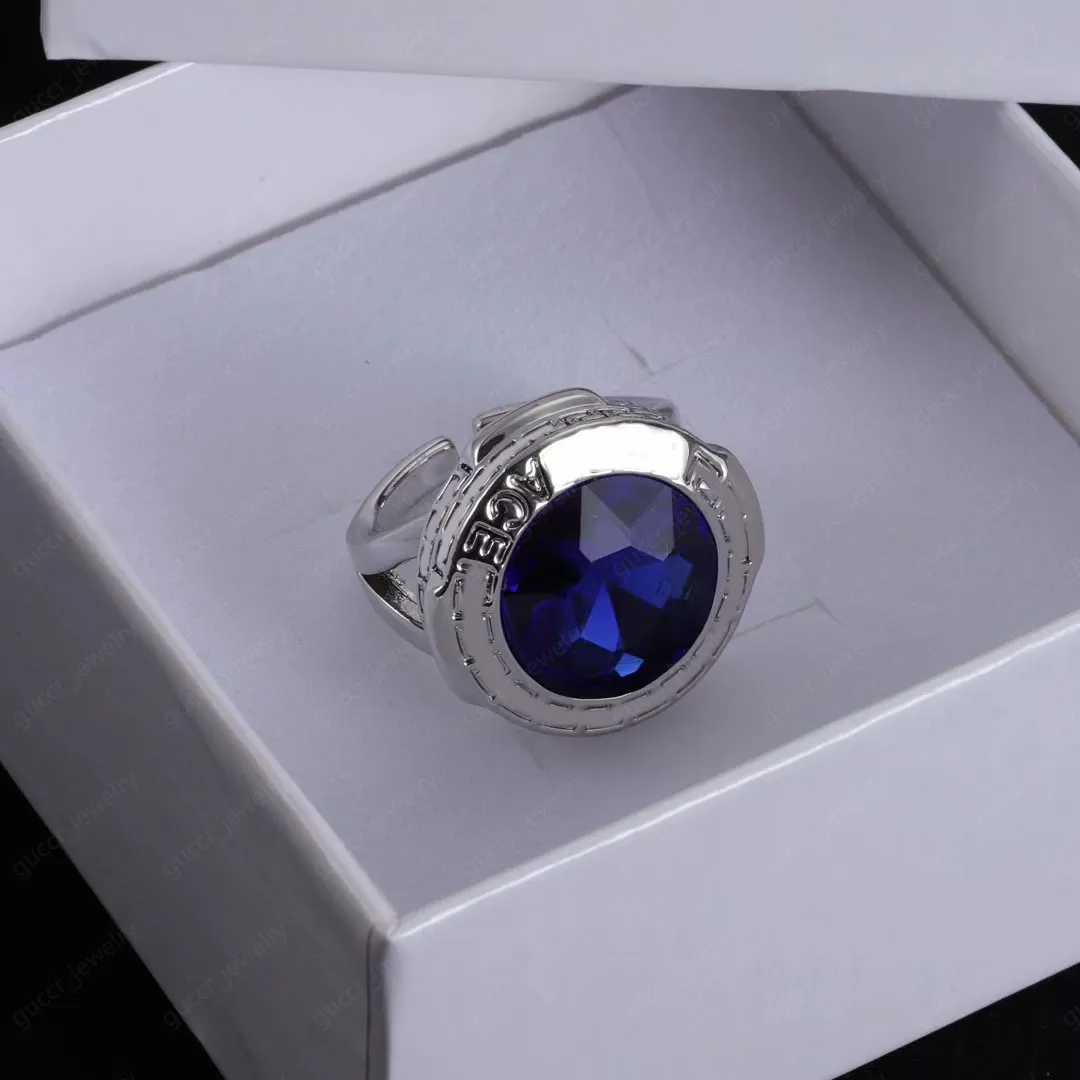 Sapphire Titanium Ring Gift Ring Designer para mulheres Casais Ring Jóias de designer de luxo têm Postagem gratuita de logotipo.
