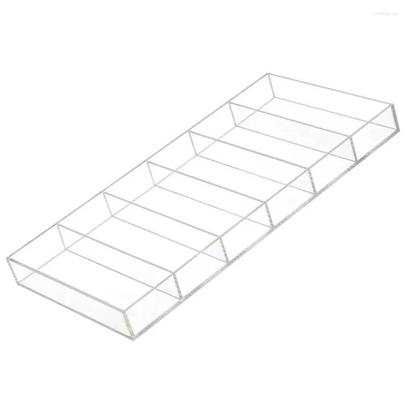 Decorative Plates Transparent Acrylic 6-compartment Sunglasses Storage Display Tray Eyeglasses Case Box