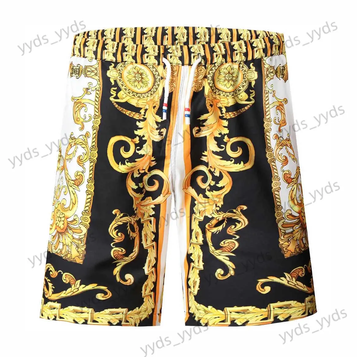 Men's Shorts Gold Luxury Swimwear Shorts Breathable Surf Board Shorts Men's Vacation Beach Shorts Quick Dry Swimsuit Summer Sports Trunks Boy T240124