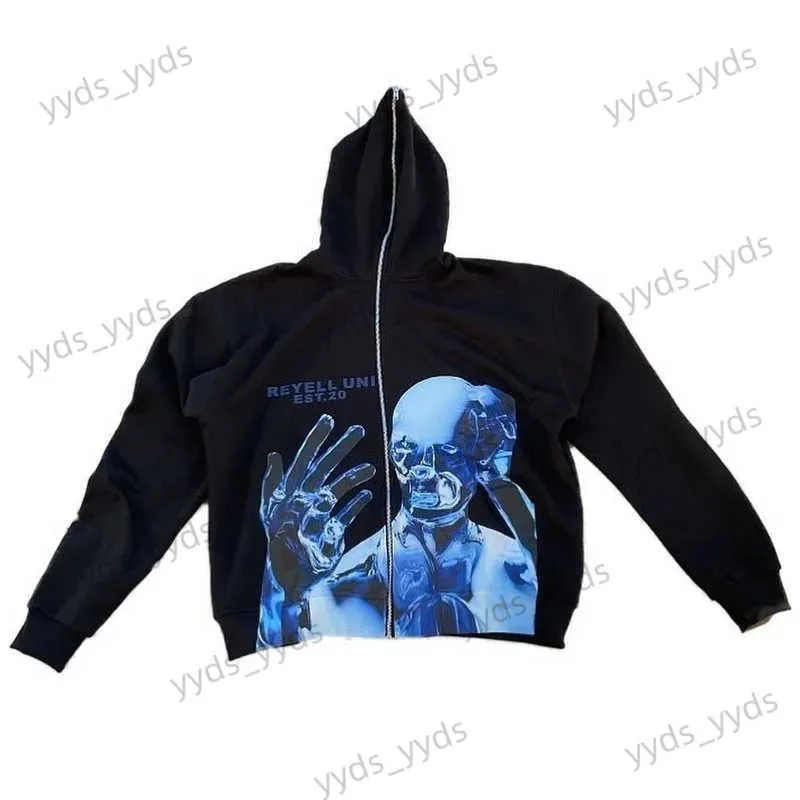 Erkek Hoodies Sweatshirts 2022 JOJO GUYLE Macera Anime Baskı Büyük Boy Erkekler Hoodie Y2K Goth Punk Harajuku Street Zip Hoodie Erkekler Günlük Sweatshirt T240124