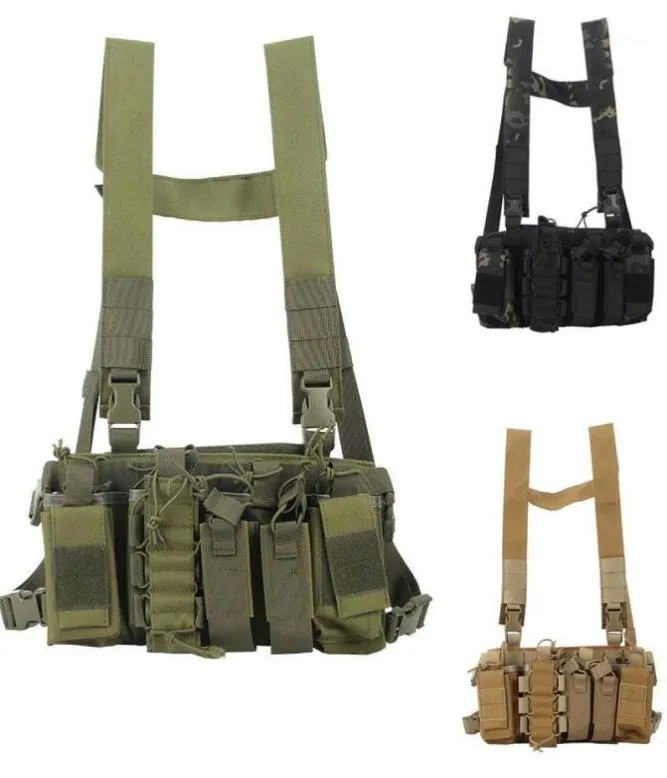 Taktische Brustweste Radio -Kabelbeutel vor Beutel Holster Molle Weste Rig Bag Hunting Radio Taille Pouch einstellbar15808518