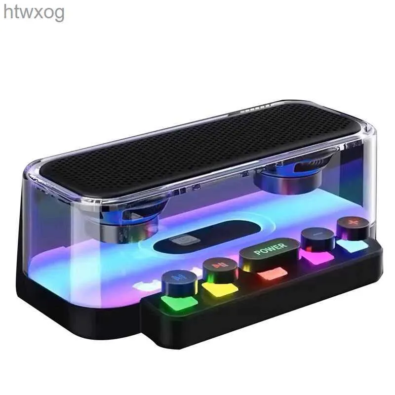 Altoparlanti portatili Luci RGB Altoparlante Subwoofer stereo Supporto trasparente USB TF Riproduci Sound Bar Gioco Soundbox YQ240124