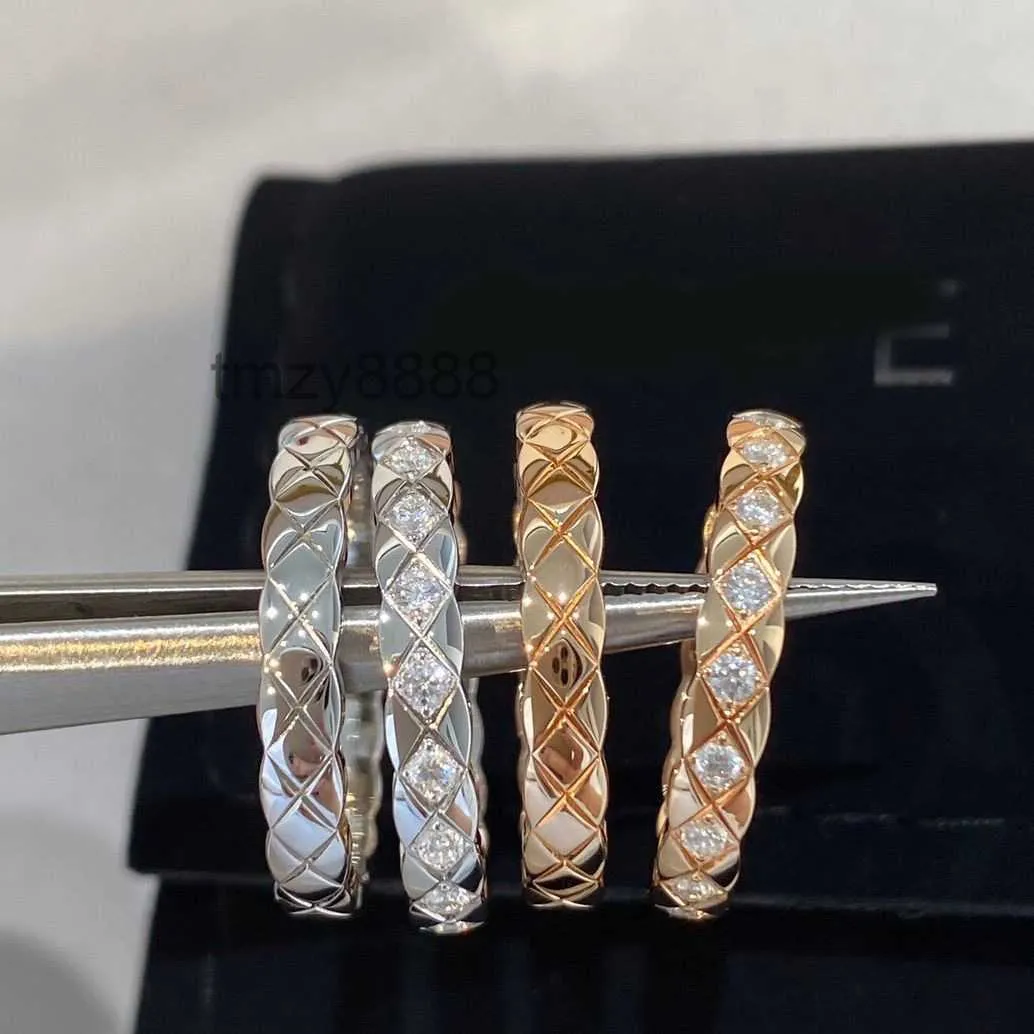 Luxe designerring Diamanten set ringen Match ananaspatroon Modeontwerp Senior gevoel voor persoonlijkheid Geschenk Brede en smalle versie Zeer goed ZGLM