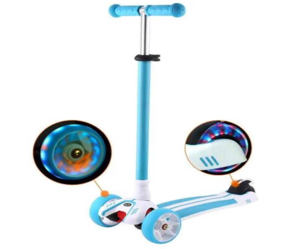 Children Foot Scooters Flashing Alloy Kids Tshaped Scooter For Kids Kick Scooter With Aluminum PU Wheel1536364