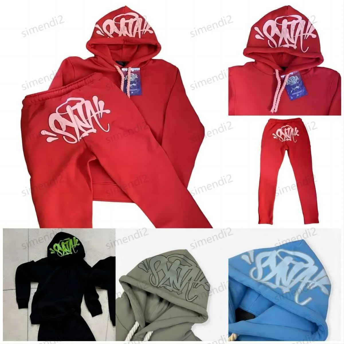 Sweats à capuche pour hommes Sweatshirts Y2K Femmes Streetwear Sweat à capuche décontracté Synaworld Sweats à capuche surdimensionnés Ensemble deux pièces Sweat-shirt Survêtements à capuche Syna World Men pwz