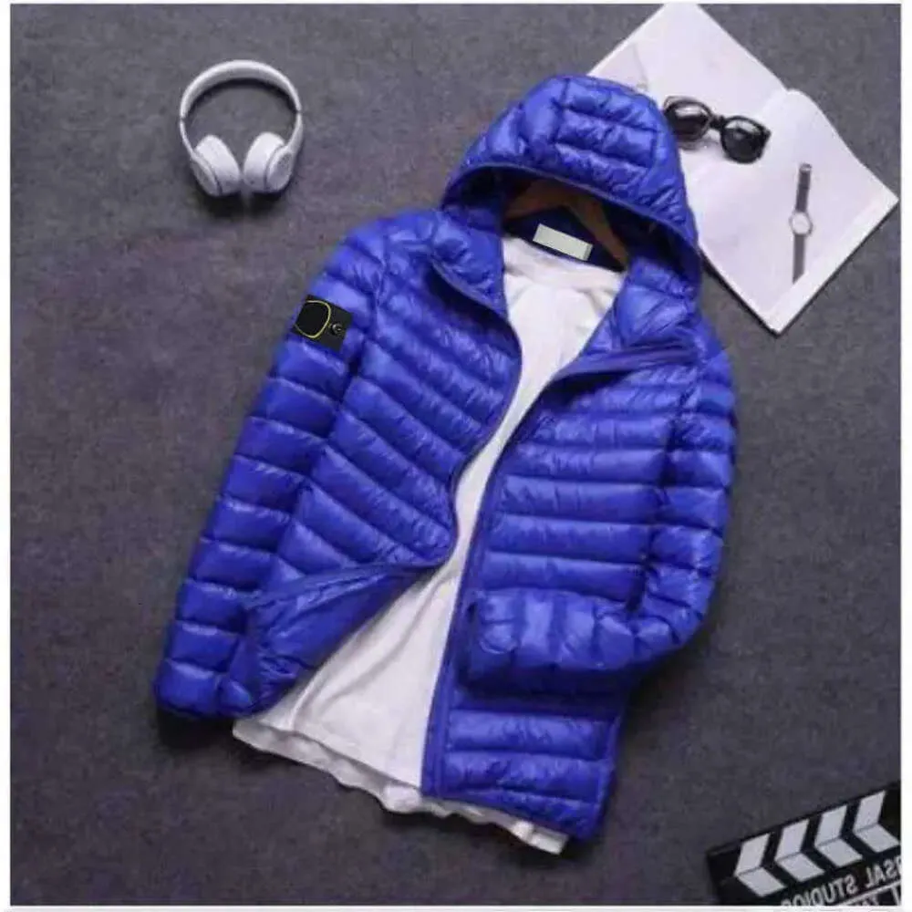 Designer jaqueta masculina para baixo jaqueta com capuz design moda leve outono e inverno marca de luxo tendência curto algodão-acolchoado jaqueta mais 668