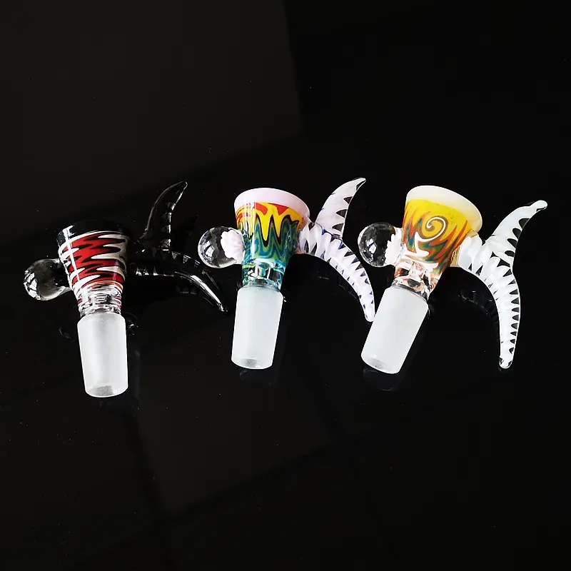 Glass Slides Bowl Piece Bong Bowls Heady Color Dab Rigs Accessories Wig Wag Smoking Tool 14mm Male Dry Herb Tobacco Bowl With Handle