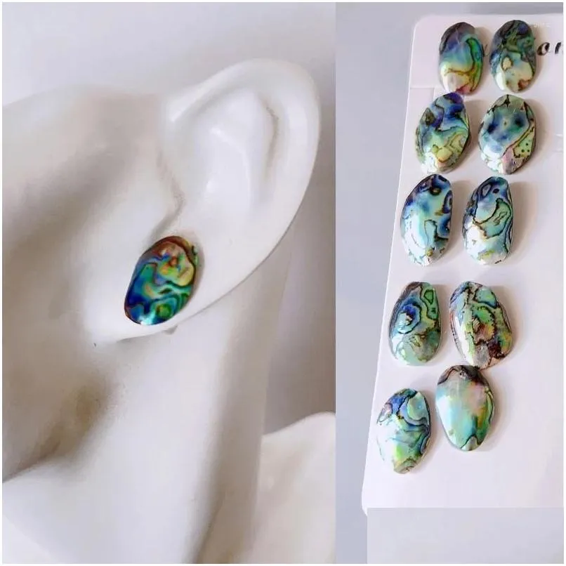 Stud Earrings Luxury Natural Abalone Shell Studs Fashion Party Women Jewelry Accessories Drop Delivery Ot2Vu