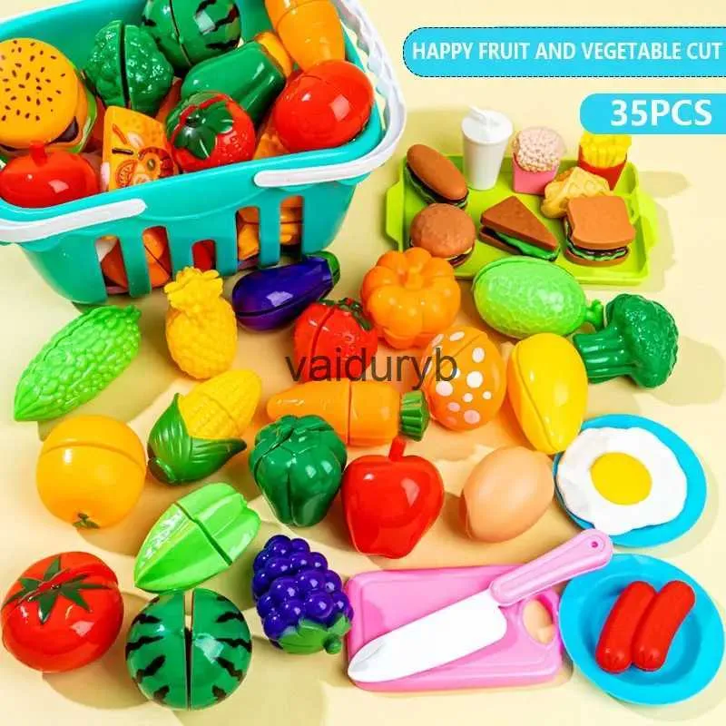 Kök spelar mat frukt skärning set ldrens hus leksak kök grönsak baby kan klippa grönsaker pojkar och flickor leksaker gåvavaiduryb
