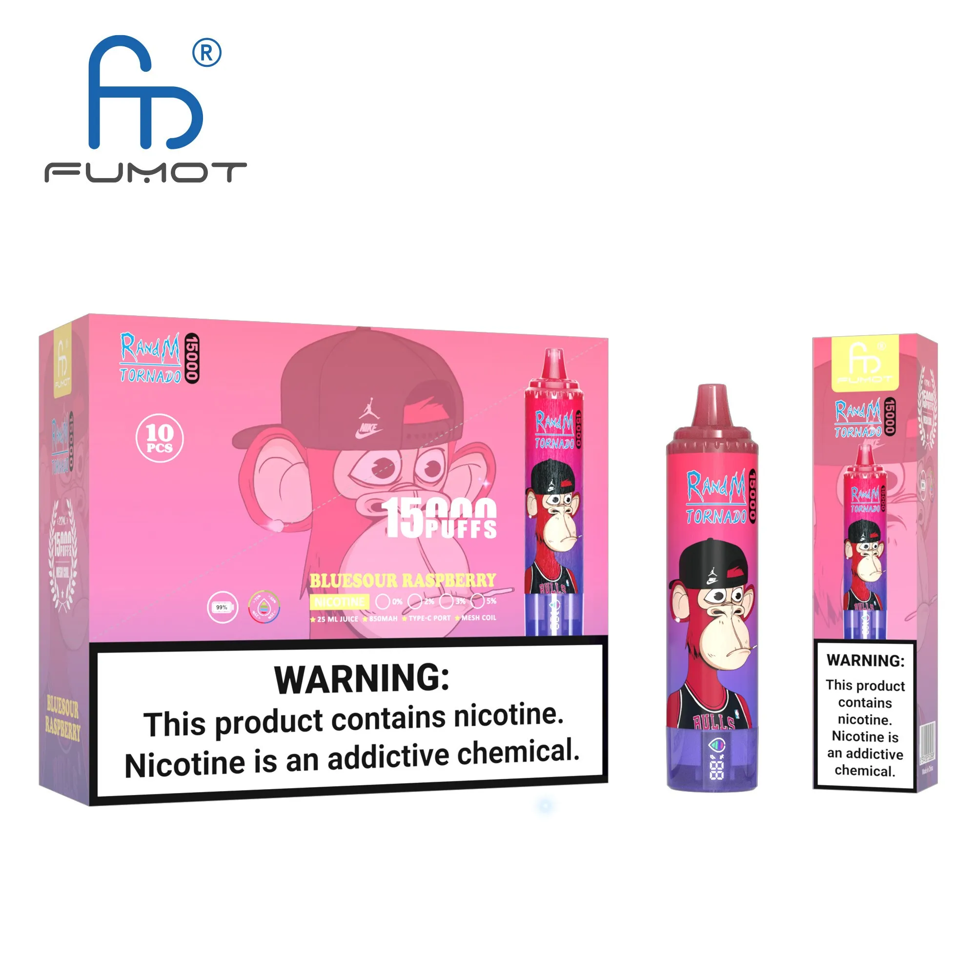 Original RandM Tornado 15000 Puffs indicador de energia de óleo Fumot fábrica descartável Vape bateria recarregável 41 cores 25ml pré-cheio ecigarro