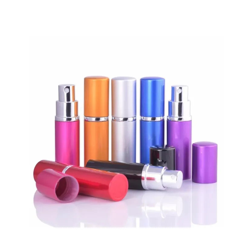 5 ml Mini Spray Parfym Bottle Travel Refillable Empty Cosmetic Container Parfyes Bottle Atomizer Aluminium Refillerbara flaskor BJ