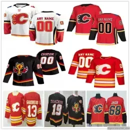 Custom Men Woman Kids Youth 2021 Reverse Retro Calgary Flames Dominik Simon Joakim Nordstrom Josh Leivo Juuso Valimaki Hockey Jerseys