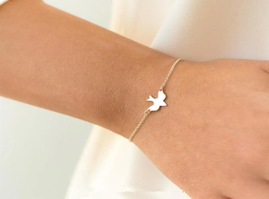 Kleine vredesduif bedelarmband Soar Flying Bird dierenarmband Little llow Baby Vogelarmbanden Abstracte armbanden sieraden4567717