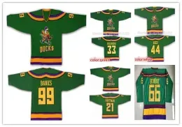 Anaheim''Ducks''Stitched Vintage Anaheim Mighty Ducks Movie 33 Goldberg 44 Fulton Reed 99 Adam Banks 21 Dean Portman 66 Bombay 9 Kariya Jerseys Green