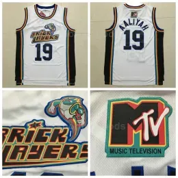 CUSTOM NCAA College 19 Aaliyah Bricklayers Jersey Men 1996 MTV Rock N Jock Basketball Jerseys Aaliyah Uniform Team Color White Free Shipping