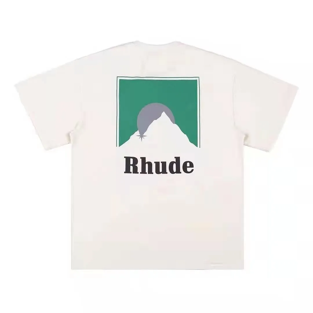 Rh designers herr rhude broderi t skjortor för sommarmens topps bokstäver polos skjorta kvinnor tshirts kläder kortärmade stort plus storlek 100% bomullsteor storlek s-xl 21