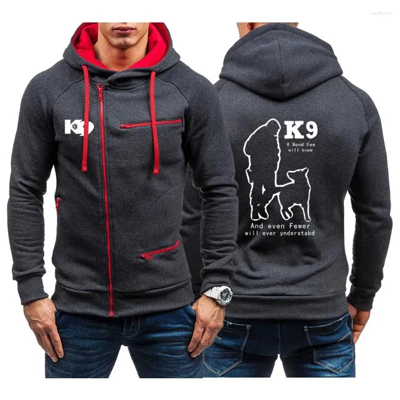 Sweats à capuche pour hommes TRAINER K9 Team Unit Malinois Printemps et automne Sweat-shirt à capuche avec fermeture éclair Mode Couleur unie Manteau polyvalent décontracté