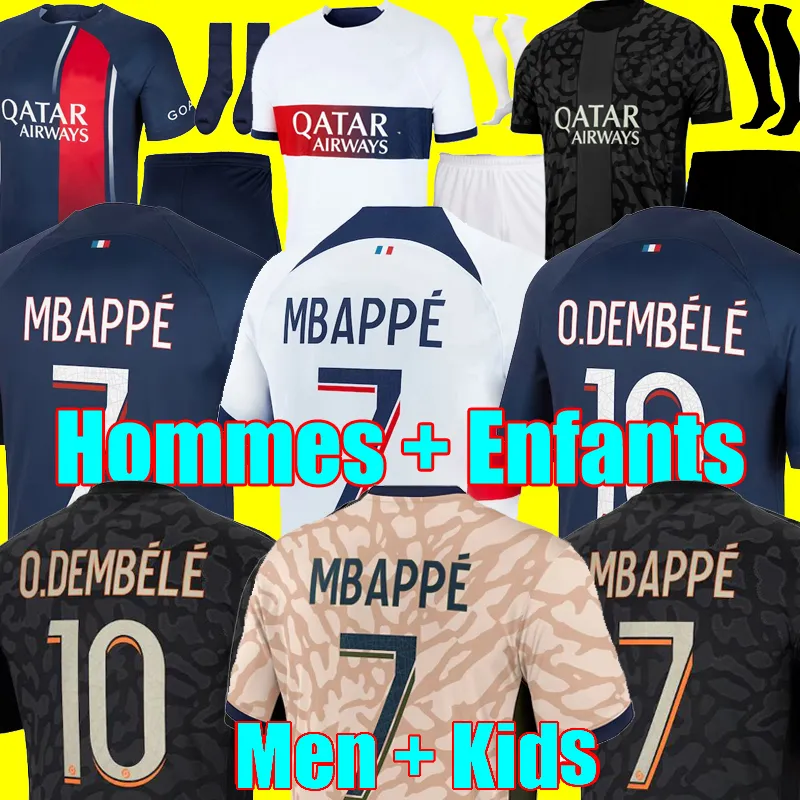 Mbappe Dembele Hernandes Kolo Muani Soccer Jerseys Hakimi Skriniar 23 24 Maillots de Football Shirt 2023 2024 2024 Męs