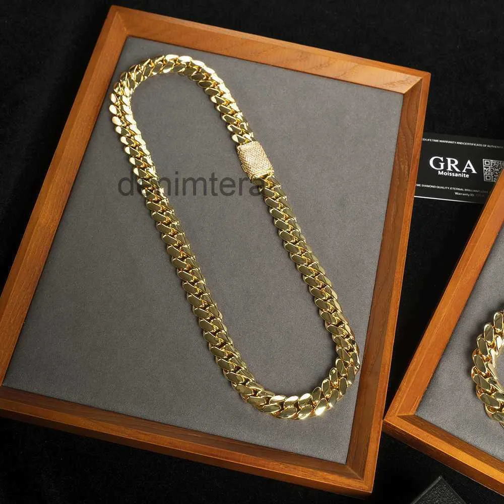 Wholesale Choker 18k Gold Custom Cuban Link Chain 24k Miami 20mm Necklace BQSC