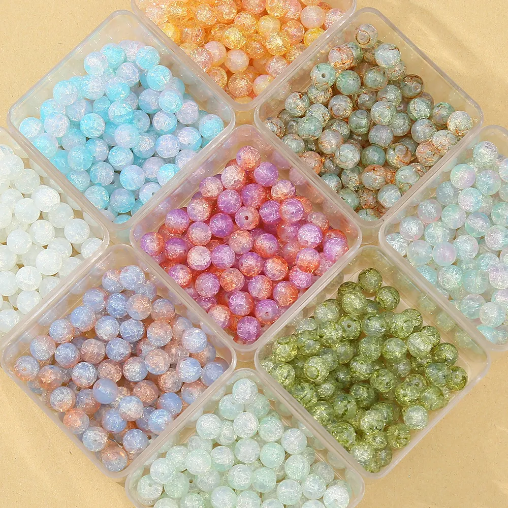 Perle di vetro da 10 mm per braccialetti Collana orecchino Forniture per creazione di gioielli Kit di perline sfuse di cristallo rotonde per adulti Bambini Artigianato fai da te all'ingrosso