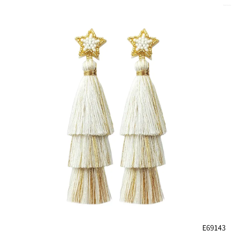 Boucles d'oreilles pendantes en forme d'arbre de noël, jolies couches de pins, pompon, goutte pour femmes, bijoux de fête de vacances, cadeau