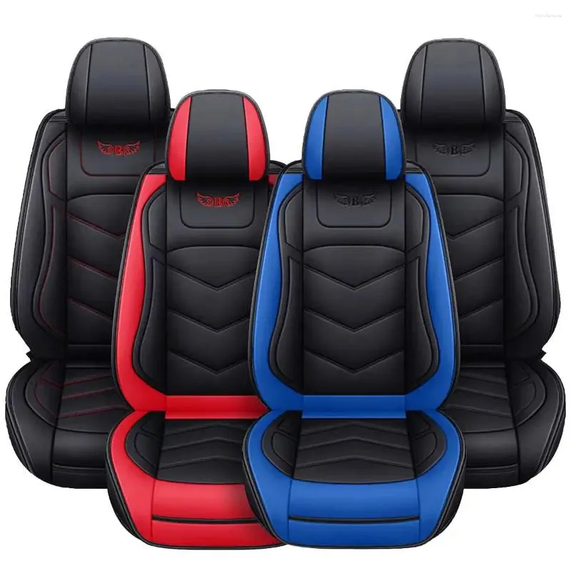 Couvre-siège d'auto 2pcs Couvre-chaise de couverture de chaise Banc Protecteur PU Le cuir automobiles camion SUV Berline