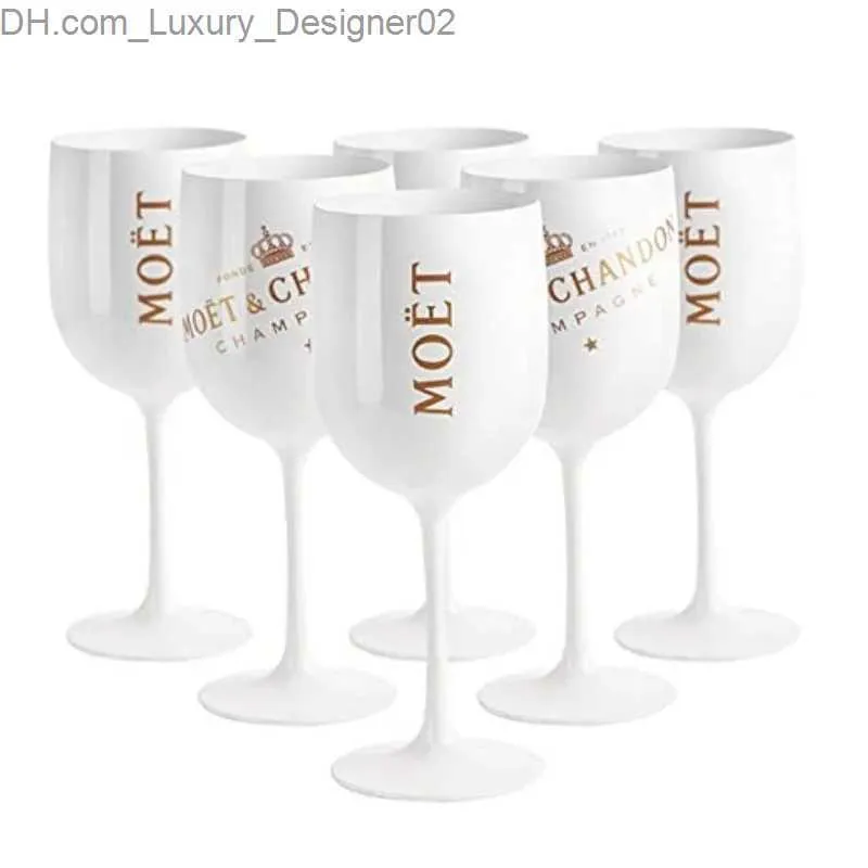 Verres à vin 500 ml Moet Flûtes à Champagne Verres à Vin en Plastique Passe au Lave-Vaisselle Verre à Champagne Acrylique Blanc Verre à vin Transparent Q240124