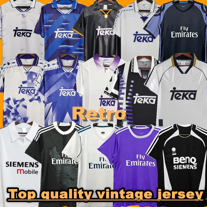 Retro Real Madrids Camisa de futebol final de futebol Ronaldo Guti Benzema Seedorf Carlos Kaka 02 03 11 12 14 15 16 17 18 Raul Zidane Bellingham camisas retrô