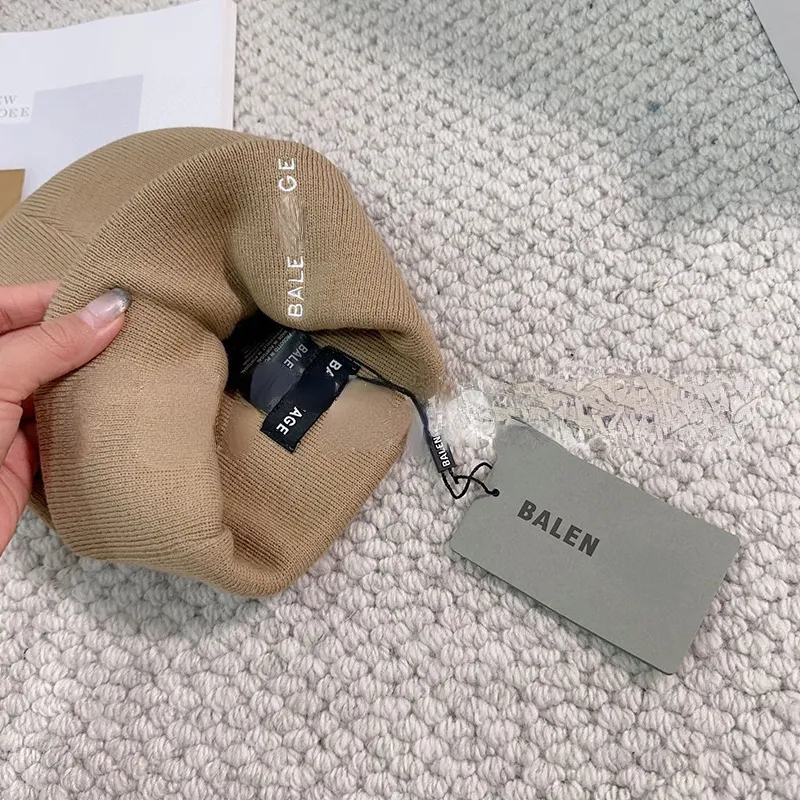 Unisex designer beanies b varumärke beanies svart och khaki klassiska stickade hattar broderade brev vinterskalle mössor